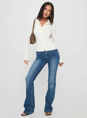 Emersonne Button Up Top White