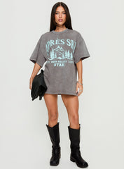 Apres Ski Valley Oversized Graphic Tee Charcoal