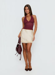 Brandey Lace Mini Skirt Cream