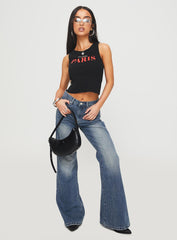 Hanlen Mid Rise Wide Leg Jean Blue