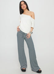 Alfreda Jersey Pants Navy Stripe