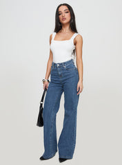 Lucille High Rise Flared Jeans Mid Wash