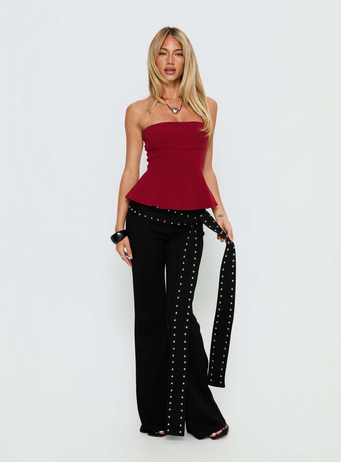 Baudelaire Strapless Corset Red