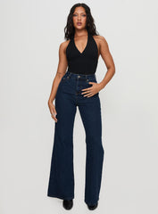 Thearlie High Rise Flared Jeans Dark Wash