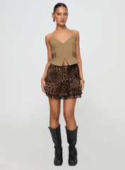 Luned Mini Skirt Leopard Tall