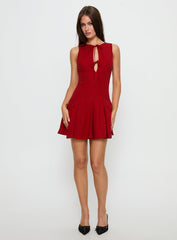 Aeryn Tie Front Mini Dress Red