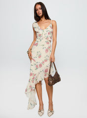Chrysalis Asymmetrical Midi Dress Multi Floral
