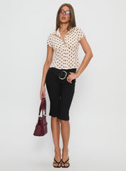 Cottesloe Blouse Top Cream Polka Dot
