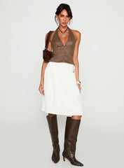 Down The Line Halter Top Brown
