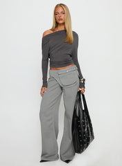 Incognito Low Rise Wide Leg Cargo Jeans Grey