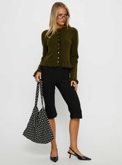 Inclination Frill Cardigan Moss