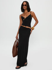 Allspice Beaded Maxi Dress Black