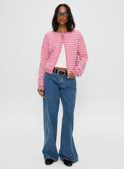 Heavenly Dream Cardigan Pink Stripe