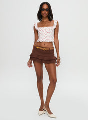 Isadoria Frill Top White / Red Polka