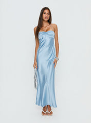 Fireproof Halter Maxi Dress Baby Blue