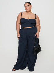 Briana Set Navy Pinstripe Curve