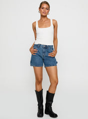Lou Carpenter Denim Shorts Mid Wash