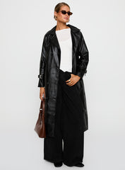Montanna Faux Leather Coat Black