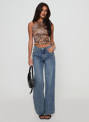 Everlong Mid Rise Straight Leg Jeans Mid Blue Wash