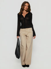 Lando Low Rise Straight Leg Jeans Tan