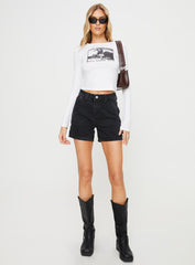 Lou Carpenter Denim Shorts Washed Black Lower Impact