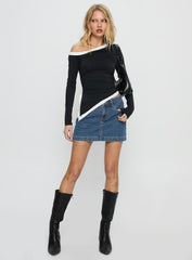 Nickei Denim Mini Skirt Mid Wash Tall