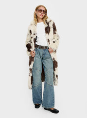 Winter Breeze Faux Fur Coat Multi