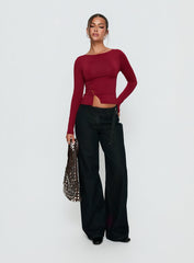 Boxie Mid Rise Wide Leg Jeans Washed Black