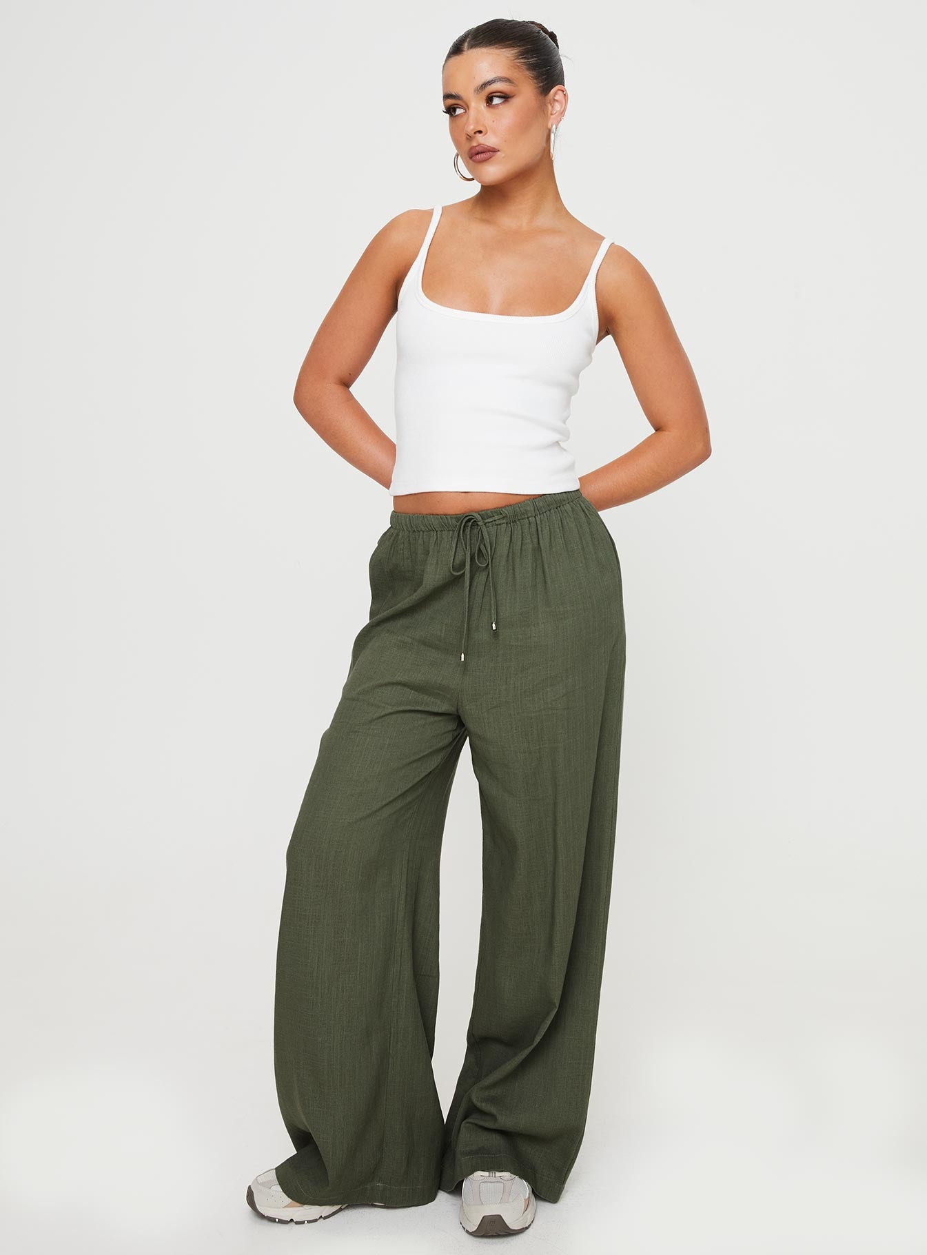 Ogilvie Linen Blend Pants Olive