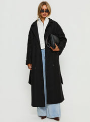 Rylanne Longline Trench Coat Black