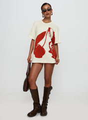 Cherrie Amore Oversized Tee White
