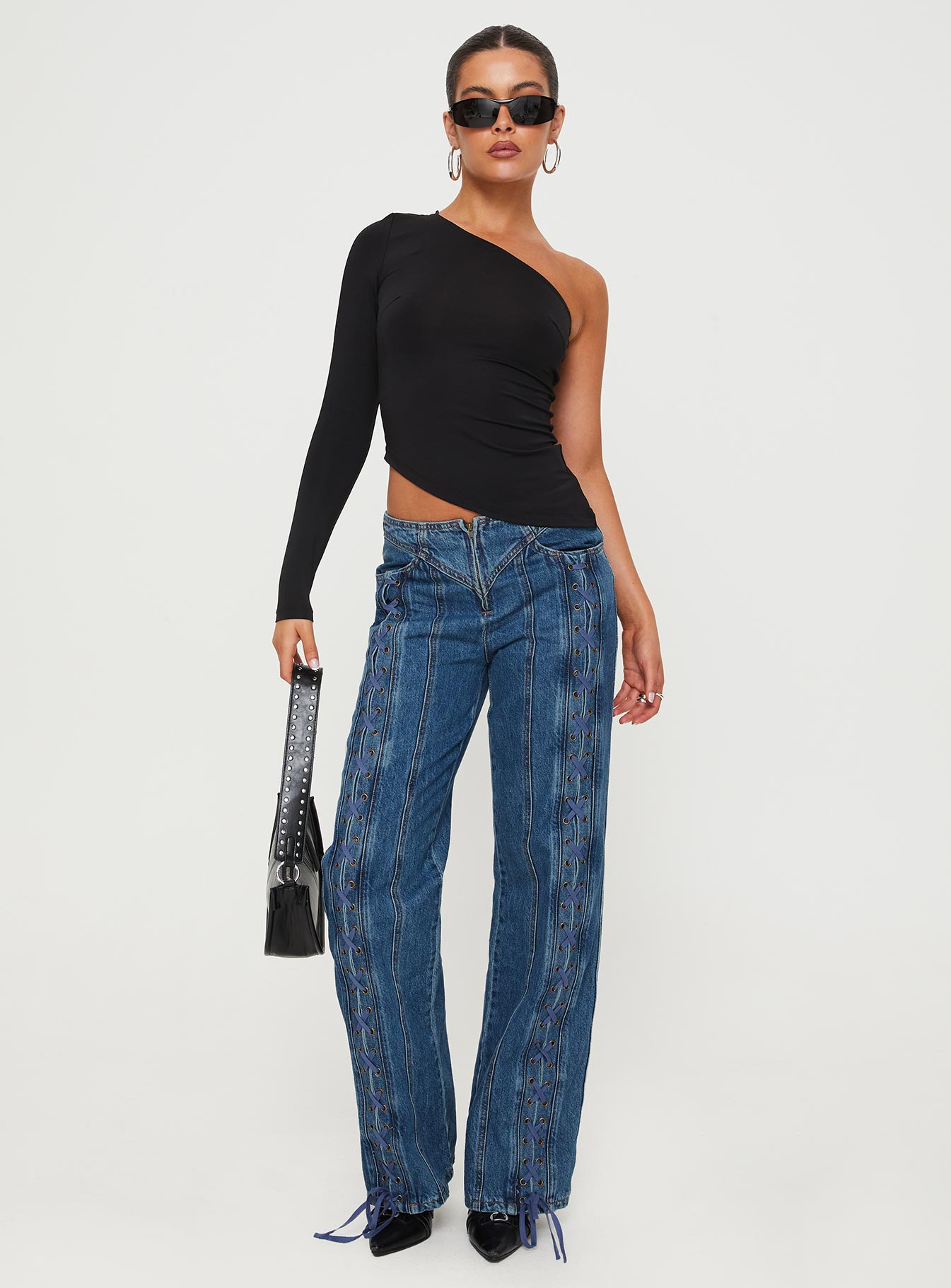 Day Dream Mid Rise Straight Leg Jeans Dark Blue Wash