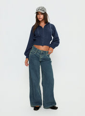 Shanna Relaxed Low Rise Jeans Acid Raw Wash