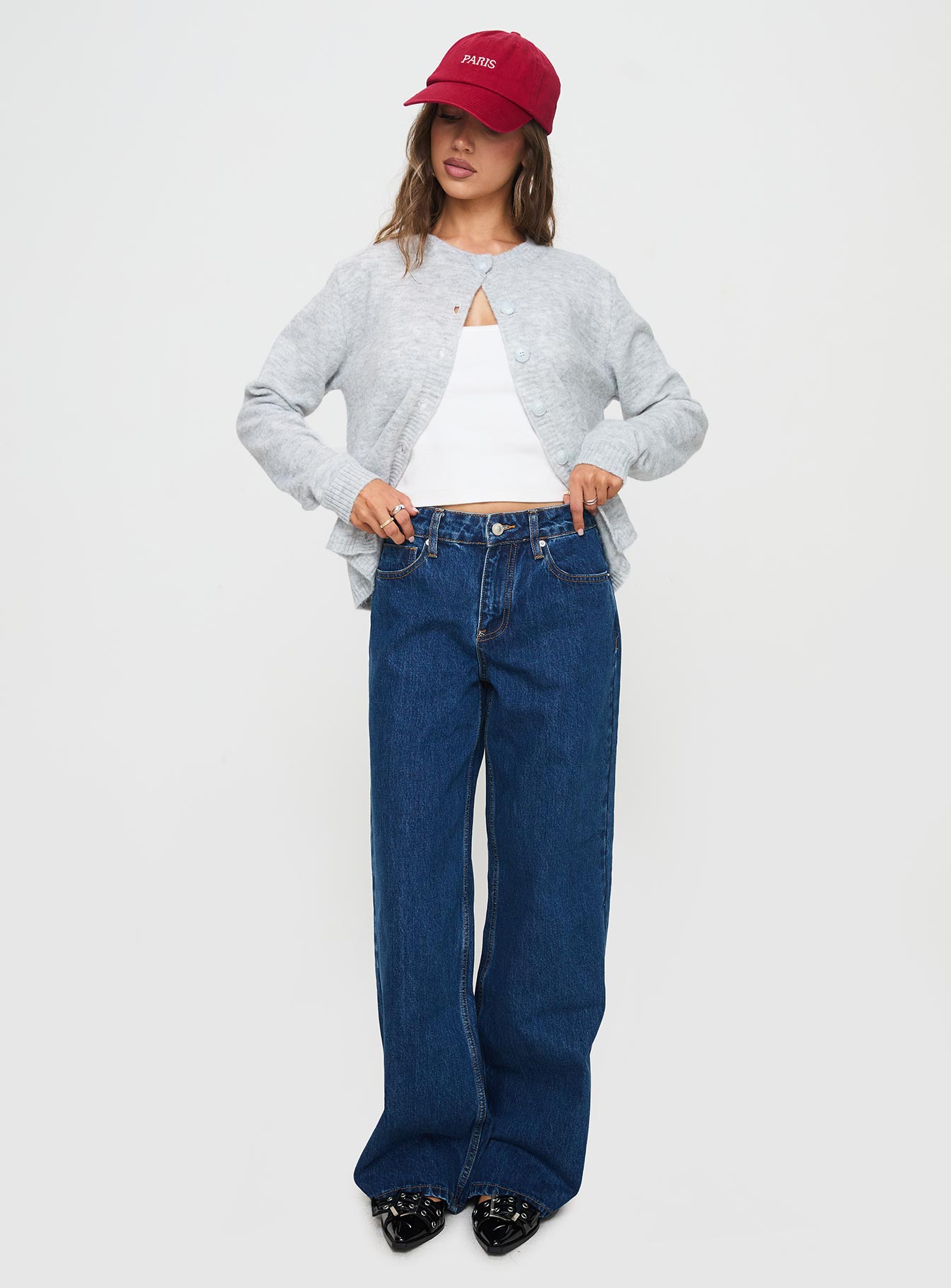 Shima Low Rise Straight Leg Jeans Mid Wash