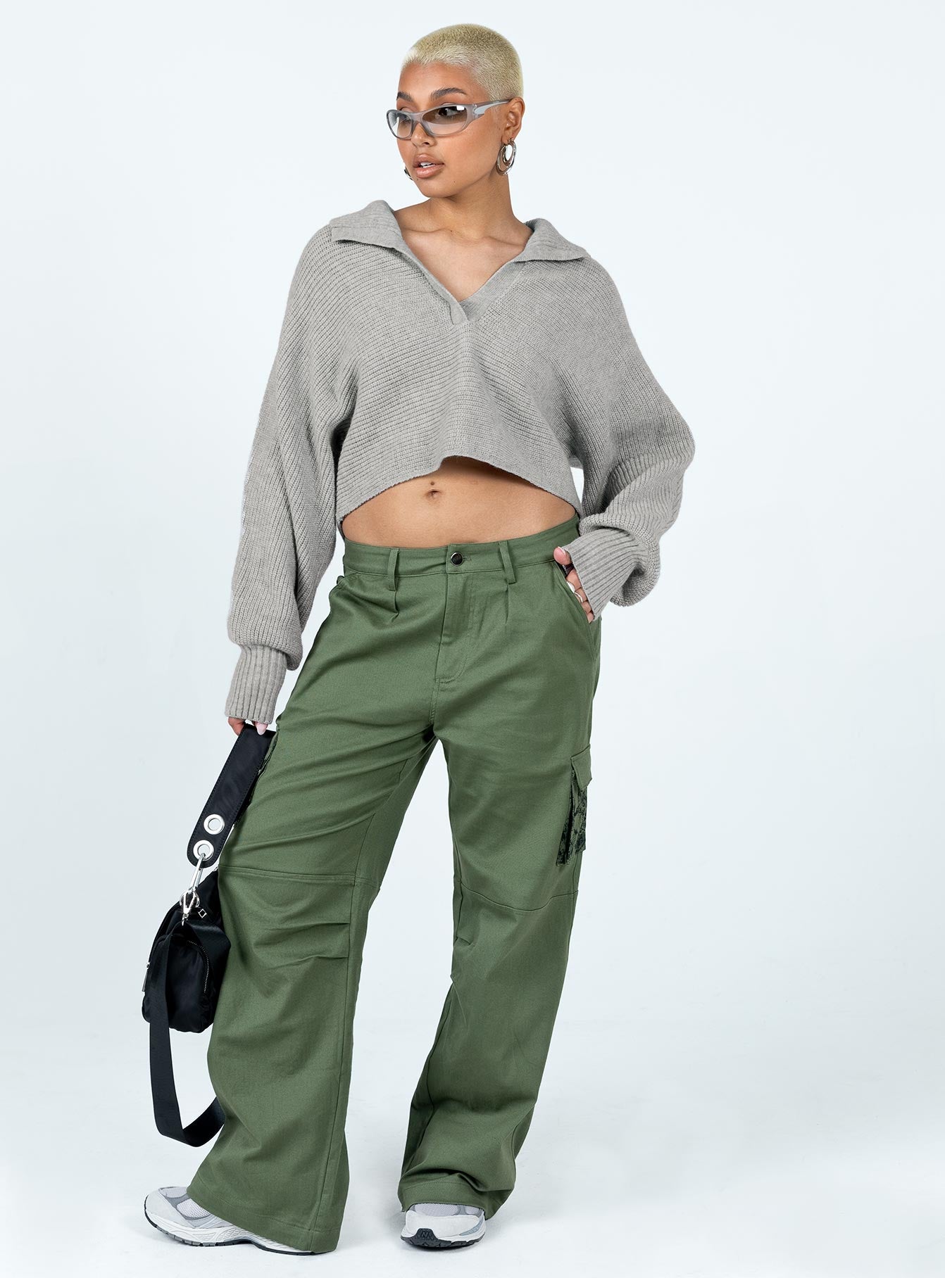 Tiara Cropped Sweater Grey