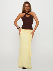 Caviar Tie Maxi Skirt Lemon