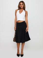 Agnette Low Rise Midi Skirt Black