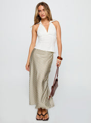 Mixed Signals Midi Skirt Brown Stripe