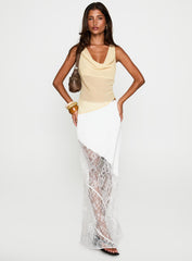 Castelli Lace Maxi Skirt White