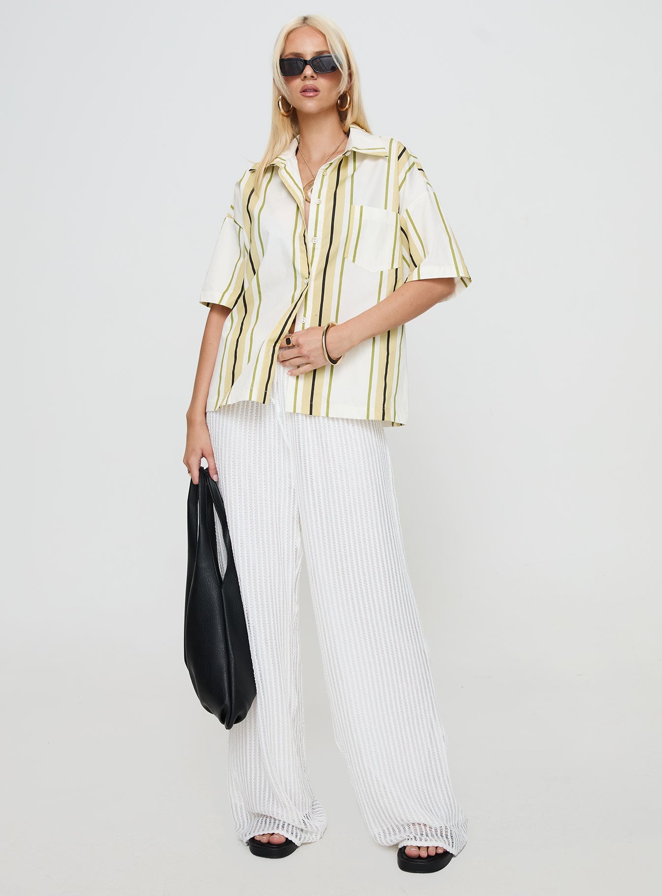 Karyn Top White / Yellow Stripe