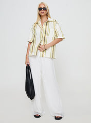 Karyn Top White / Yellow Stripe