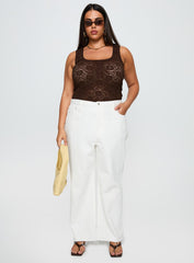 Fawcett High Rise Straight Leg Jeans White Curve