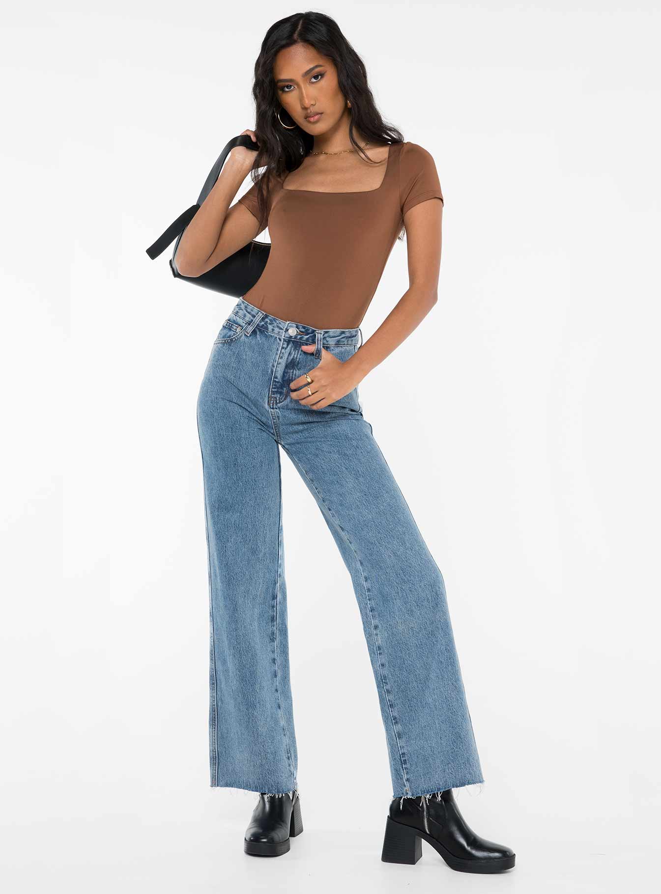 Arlington High Rise Straight Leg Jeans Mid Wash