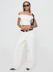 Channel Off The Shoulder Top White