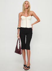 Afelia Strapless Corset Top Cream