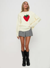 Living Is Easy Knit Sweater White