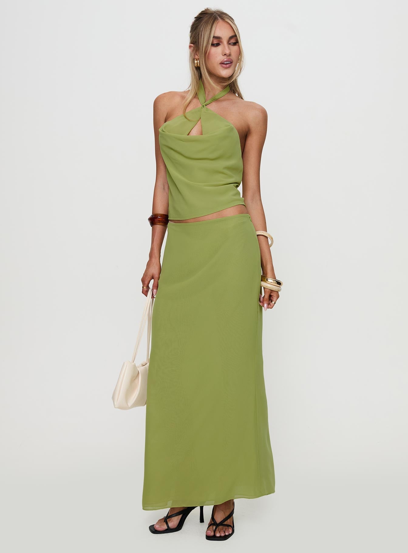 Eleganza Maxi Skirt Green