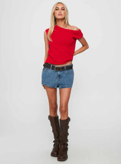 Dreamful Low Rise Mini Denim Shorts Light Wash