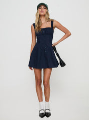 Wait For You Mini Dress Navy Tall
