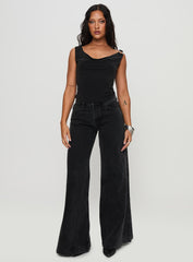 Toby Low Rise Baggy Jeans Charcoal